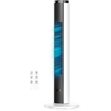 ZAFRO Tower Fan for Bedroom, 37'' Cooling Fans with 4 Modes 6 Speeds, 26 ft/s Velocity, 28dB Quiet for Sleep, LED Touchpad &amp; 12H Timer, 90&deg; Oscillating Floor Fans that Blow Cold Air, Black+White