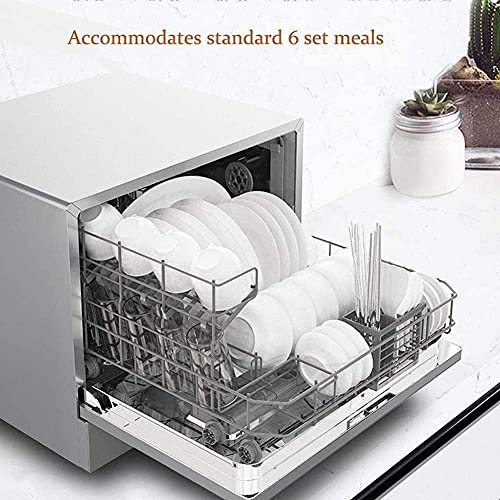 ksamwjf Kitchen1250W Tisch-Geschirrspüler Automatischer Arbeitsplatten-Geschirrspüler 5 Programme, mit 6 Maßgedecken… – Bild 7