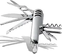 Canivete Suiço Multifuncional Inox 10 em 1 Portátil Dobrável Ferramenta Camping Pesca Viagem Sobrevivência Corte Abridor Tesoura Chave Phillips Saca Rolhas Serra Compacto (1)