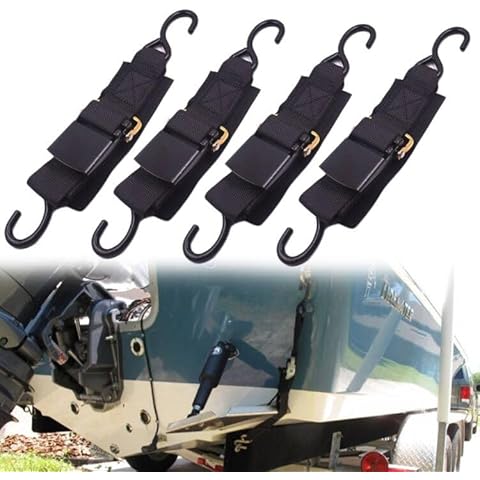 HWIMARINE Boat Trailer Tie Downs with Quick Release Cover
