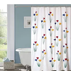 ARVI Deco 7 Feet PVC Shower Curtain (Multicolour)