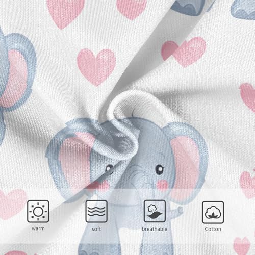Wusikd Cute Elephants Girls' Underwear Cotton Hearts Pink Girls Briefs Soft Toddler Underwear 2T3