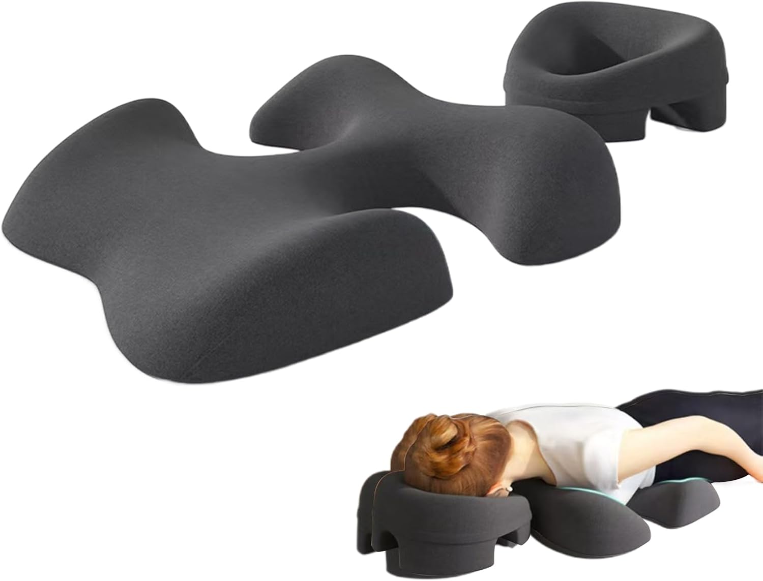 Face Pillow – Massage Headboard – Adjustable Memory Foam Soft Head Support for Women and Men Sleep on Belly for Home and Bedroom