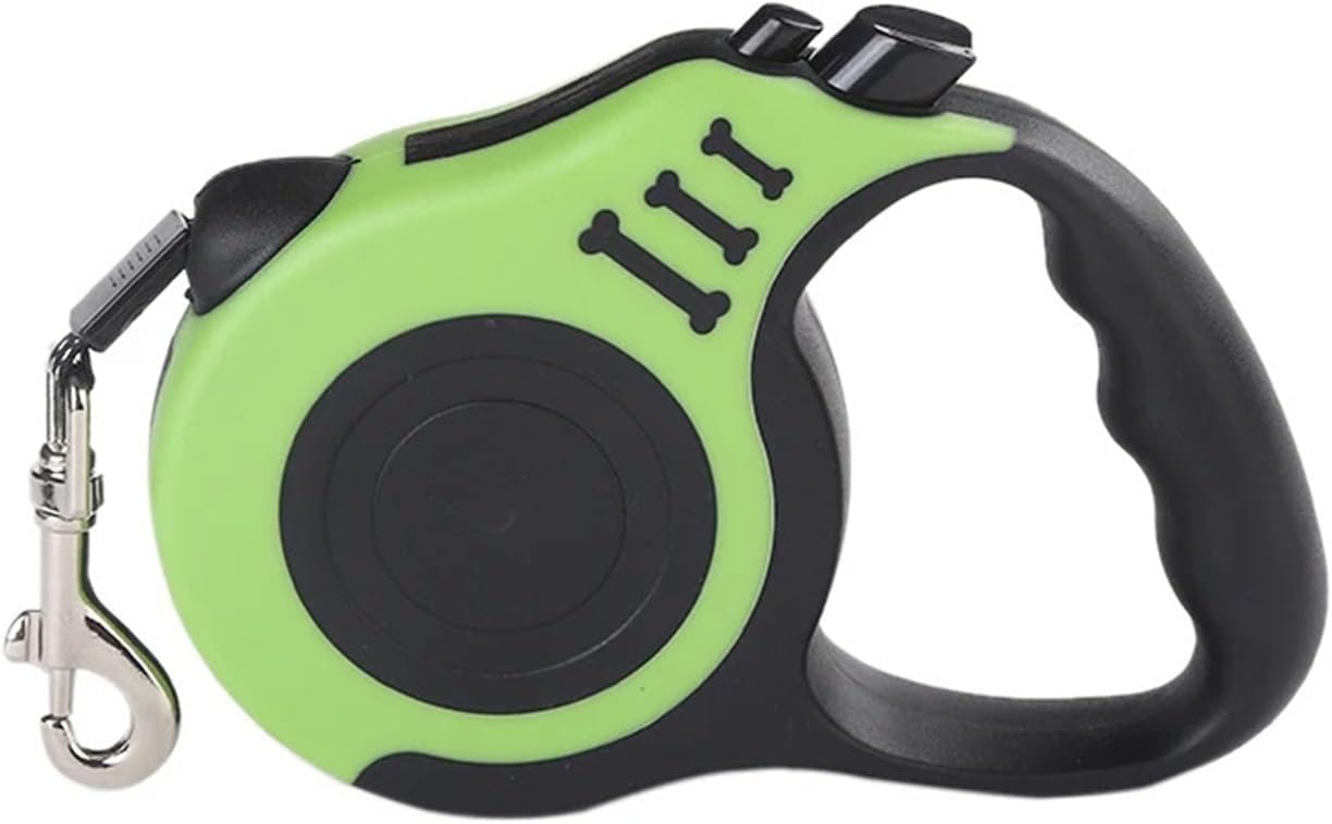 3m 5m Dog Leash Compatible with Small Medium Dogs Automatic Retractable Nylon Rope Cat Lead Extension Puppy Walking Running Pets Supplies(Green,5m)