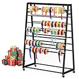 Band-Organizer, doppelseitiger Metallbandhalter mit Rollen, Kranz, Häkelrollen-Halter, Geschenkverpackung, Aufbewahrungsregal für Bastelraum, Kuchenladen, Blumenladen, Präsentationsständer für