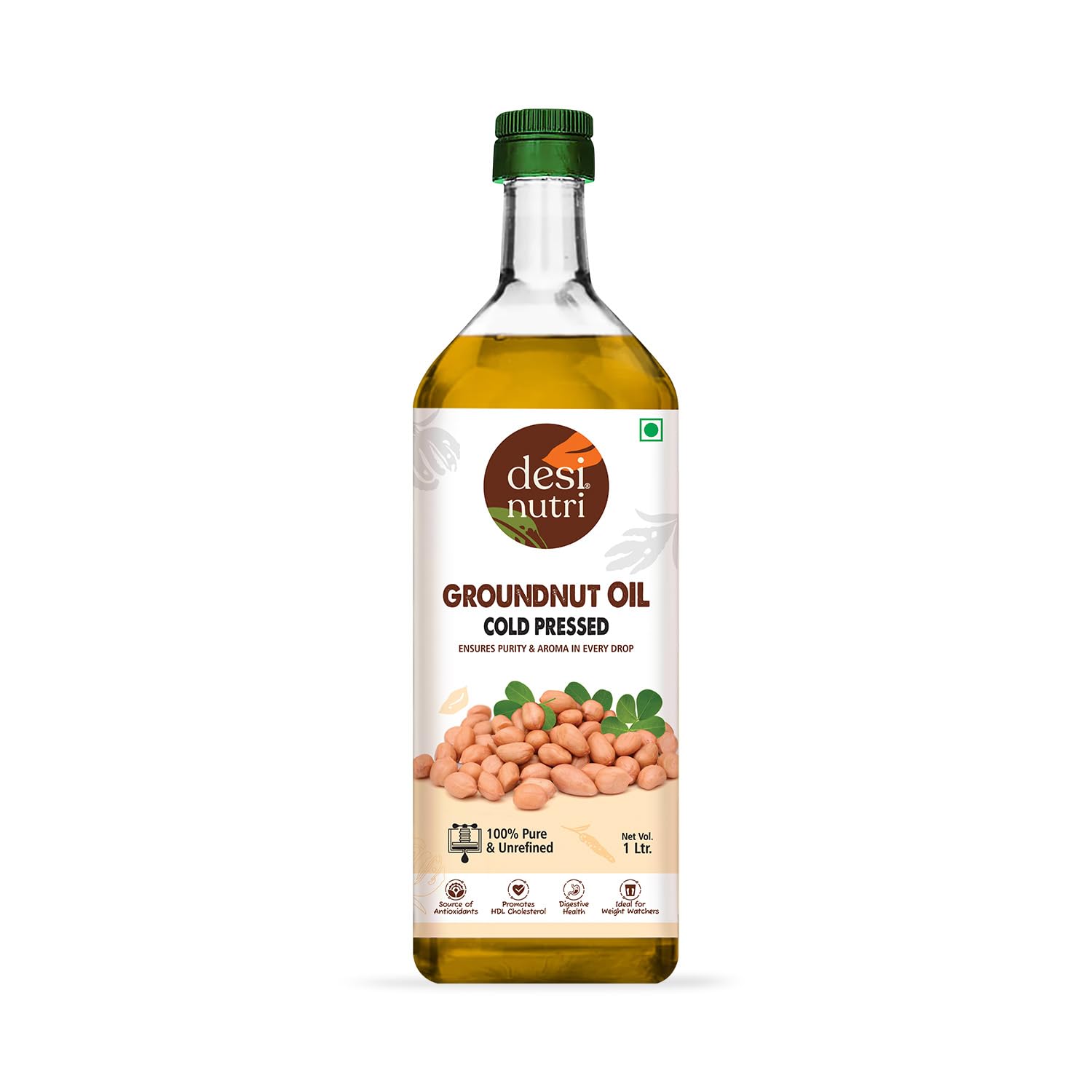 Desi Nutri Unrefined Ground Nut Oil, 1litre(1000ml) | 100% PURE and UNREFINED COLD PRESSED OIL (B0CWDB17QL) Amazon Price History, Amazon Price Tracker