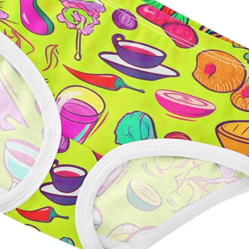 Cotton Toddler Underwear Custom Cute Colorful Food Green Girl Panties Cute Flower Undies Kids Briefs 2t4