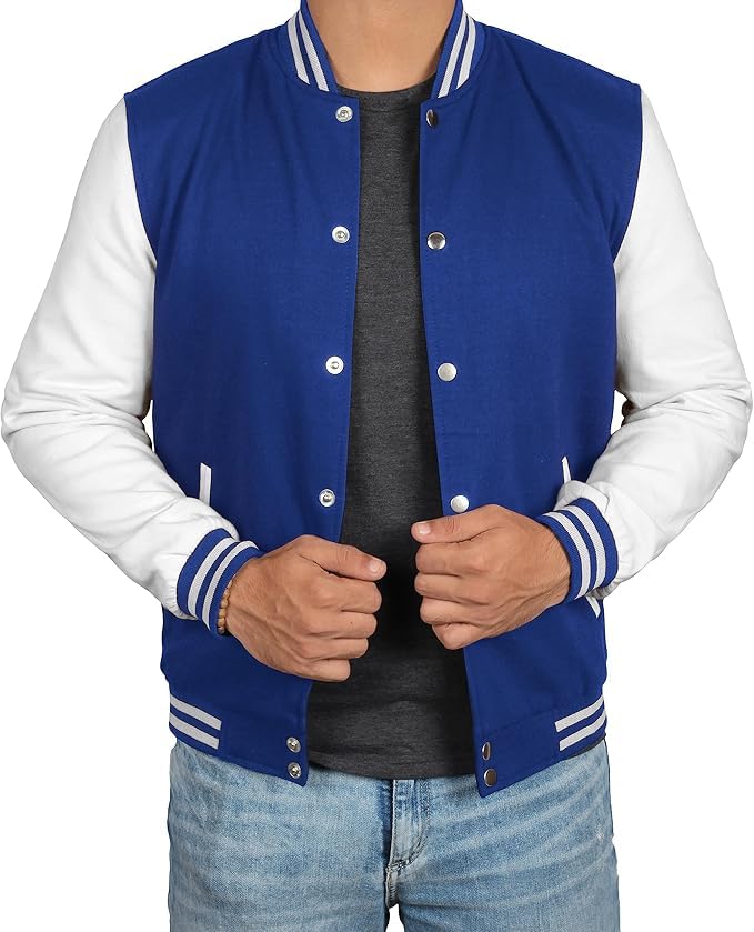 Image of Decrum Varsity Jacket Men - Casual High School Baseball Letterman Style Mens Bomber Jackets