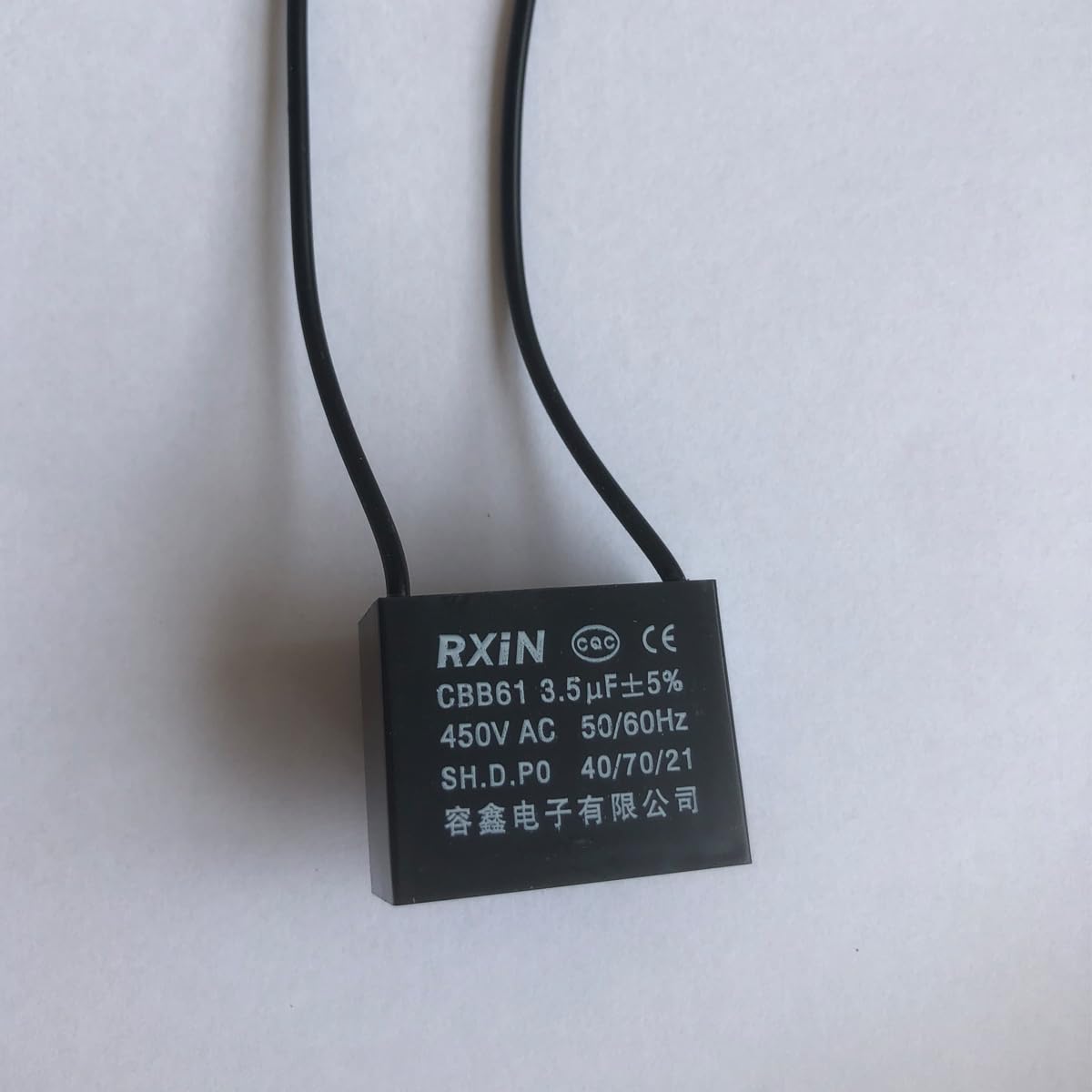 CompStudio 2Pcs 3.5UF 450V AC CBB61 Ceiling Fan Capacitor 2 Wire 50/60Hz