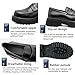 Men's Patent Leather Platform Chunky Loafers - Classic Toe Comfortable Slip-on Sole Business Casual Formal Shoes (Black-B, Adult, Men, 9, Numeric, US Footwear Size System, Medium)