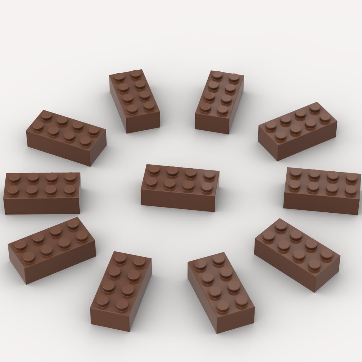 500 Piece Brown Bricks Bulk, Brown 2x4 Building Bricks Flat, Compatible with Lego Parts and Pieces: 2x4 Brown Bricks(Color: Brown)