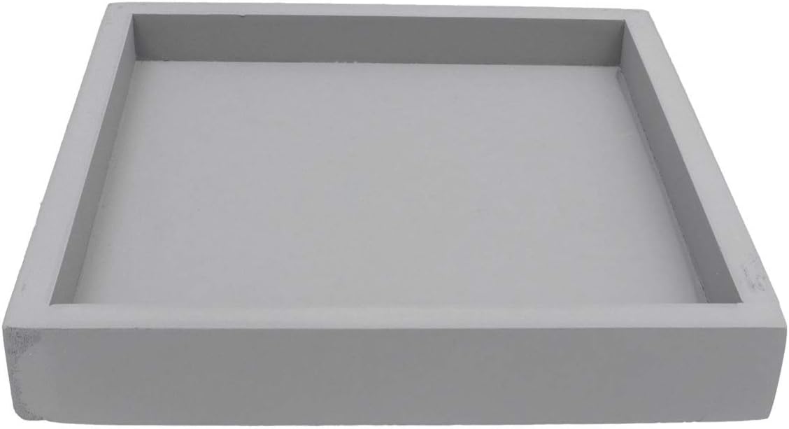DOITOOL 8. 9x8. 9x1. 38 inch Square Plant Saucer, Thicken Plastic Plant Trays, Leakproof Plant Water Catcher Tray for Garden Potted Water Drips and (Grey)
