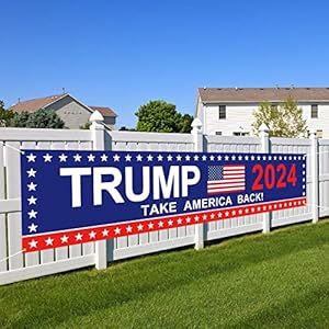 Trump 2024 Flag Take America Back Banner Donald Trump 2024 Sign Banner for Yard Garden Outdoor Decor 98″ x 18″