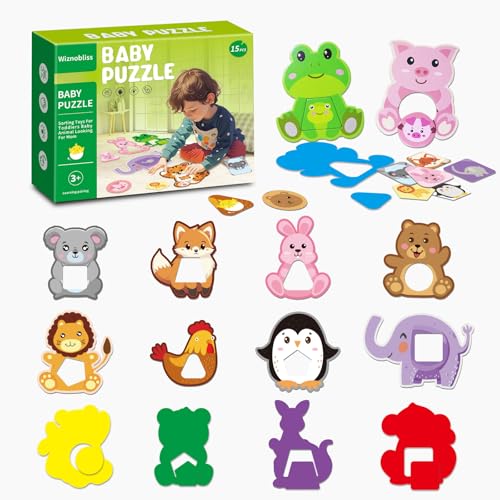 Wiznobliss Sorting Toys for Toddlers,3 in 1 Color Sorting Matching Toys ...