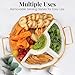 PLAPITATE Party Serving Trays and Platters, Ceramic Lazy Susan Serving Tray with Divided Sections Appetizer Rotating Serving Tray for Fruits, Veggies, Chips and Dip Serving Set