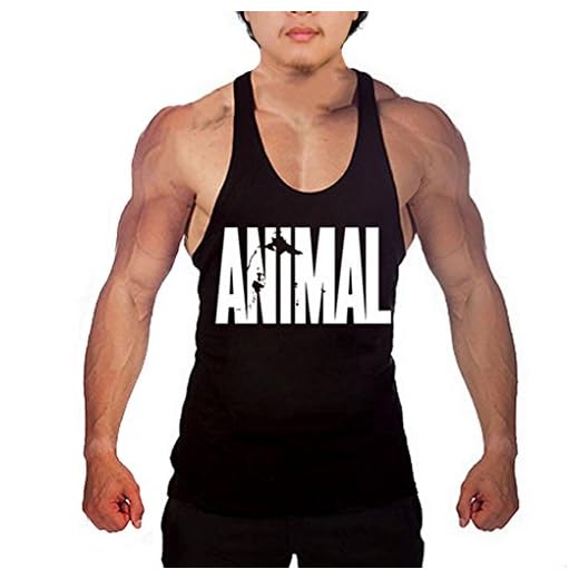 Waylongplus, camiseta deportiva de tirantes para hombre con texto "Animal"