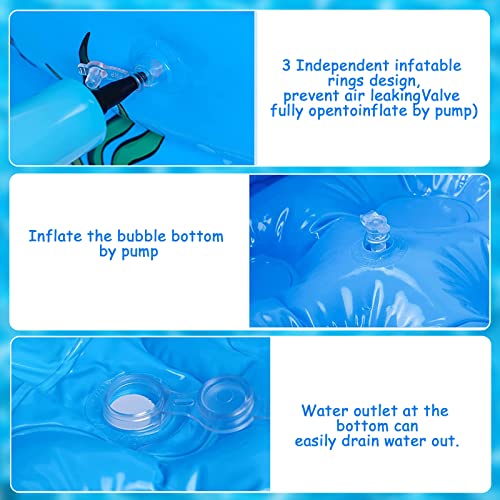 Planschbecken für Kinder, Aufblasbares Kinderpool, Aufblasbares Baby Schwimmbad, Runder Kinder Planschbecken mit Aufblasbarem Sicherheits-Boden, Kleine Planschbecken für Gärten (100 x 35cm) – Bild 4