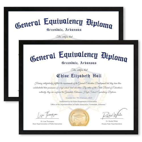 FIXSMITH 11x14 Diploma Frame, 2 Pack Black Picture Frames with Clear Plexiglass, Certificate Frames for Wall Display, 11x14 Document Frame, High School Diploma Frame