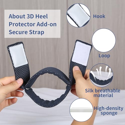Image of Secure Strap Add-On, Compatible with 3D Compact Heel Protectors, Foot Cushion for Pressure Relief and Comfort(Navy Blue Secure Strap 2 pcs)