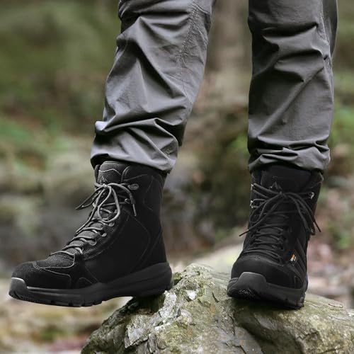 NORTIV 8 NORTIV 8 Men's Waterproof Lightweight Military Tactical Work Boots Outdoor Hiking Combat Motorcycle Boots,Size 6.5,Waterproof-All Black,SNMT222M