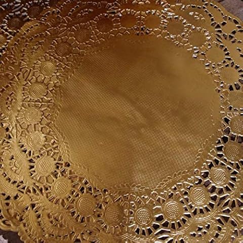 Quasimoon 11.5" Round Gold Foil Doilies (50 Pack) by PaperLanternStore Cover