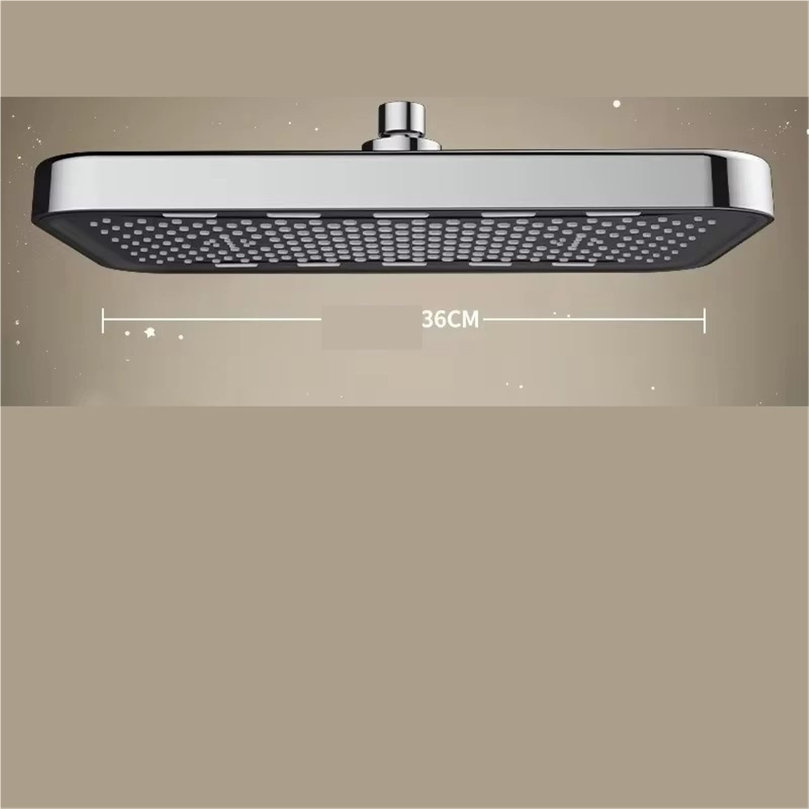 Cabezal de ducha lluvia con rociador superior a presión 36 cm, cabezal mayor caudal, juego ahorro agua giratorio Cabezal de Ducha Lluvia(Top Shower Grey)