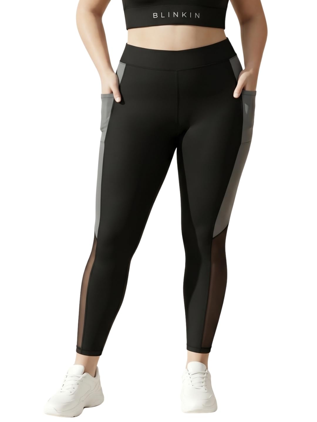 blinkin Plus Size Gym Pants for Women's Workout - The Ultimate Yoga Pants | Workout Lowers | Mesh Leggings |Gym Track Pants for Woman (PLUS-1869)-picture-44
