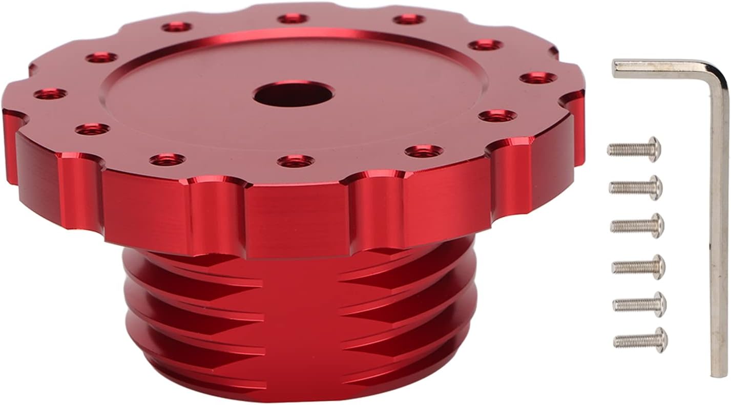 Steering Wheel Adapter Plate, Aluminum Racing Car Gaming Steering Wheel, Professional Adapter for Thrustmaster T300 T500 TS PC TS XW (Red)