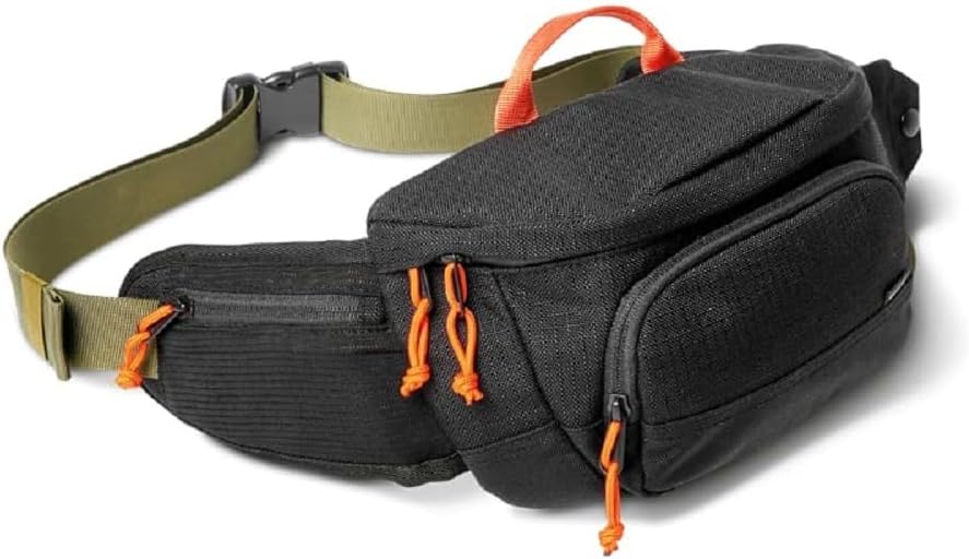 Roark Compadre Waist Pack Travel Hip Bag with Dual Zip Pockets, Adjustable Strap for Everyday Carry, Black