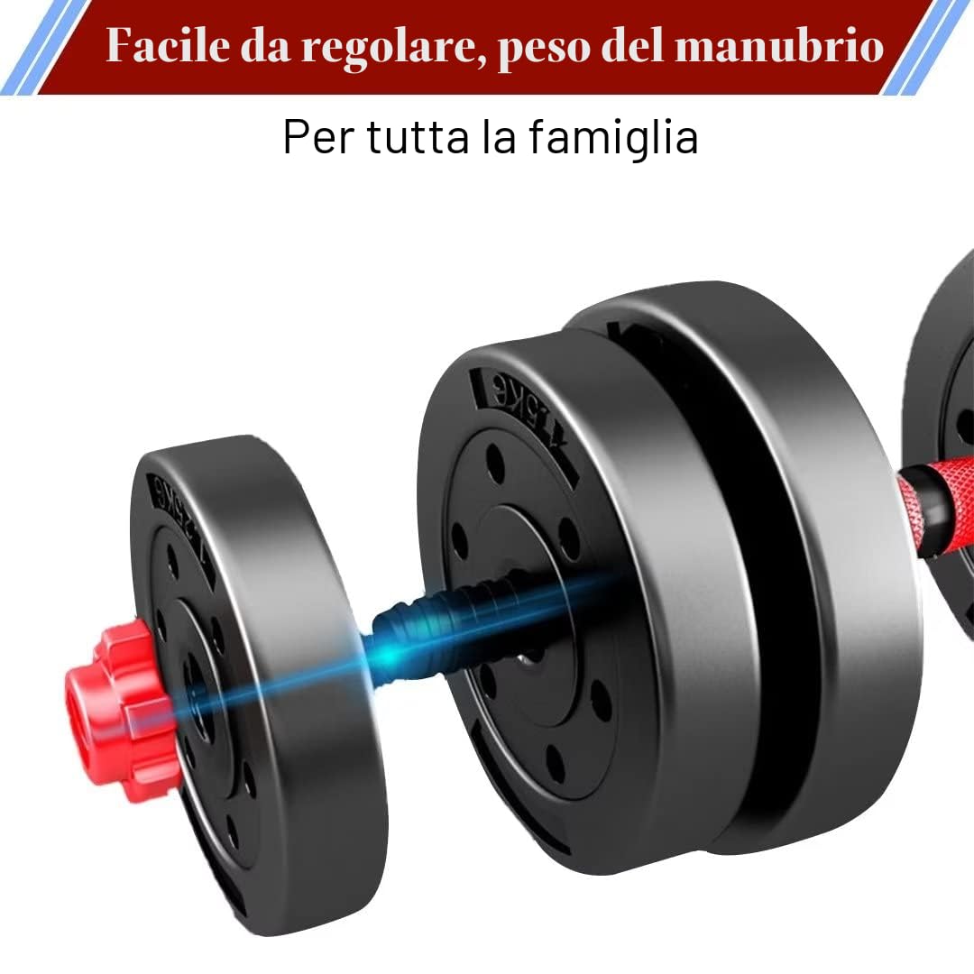 Set di manubri corti, 3 in 1, 10/20/30 kg, per uomini e bilancieri regolabili, tubo di collegamento multifunzione, per allenamento di forza