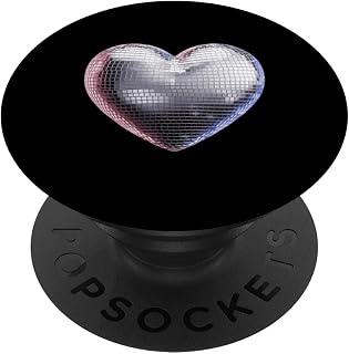 Disco Ball Heart Dance Club Disco Dancing Party PopSockets Adhesive PopGrip