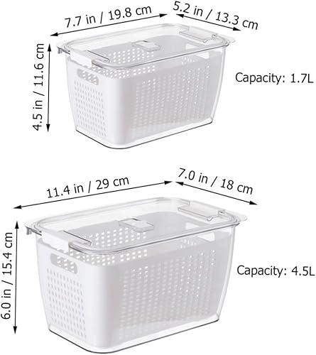 Miniatura 2 de Colador de lavado de arroz crujiente, cesta de lavado de verduras, doble capa, cuenco de lavado de verduras, bandeja de lavado de verduras, colador