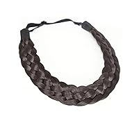 Vista 15 de TOECWEGR Diadema de pelo sintético de 5 hebras trenzadas, clásicas, gruesas, anchas, trenzadas, elásticas, multicolor, accesorios de belleza