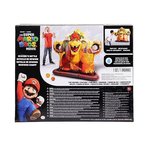 THE SUPER MARIO BROS. MOVIE Bowser Inflatable Sports Game for Kids, Indoor Games or Outdoor Games for Kids and Adults, Approximate Inflated Size 51 Inches L x 18 Inches W x 46 Inches H - Thumbnail 6