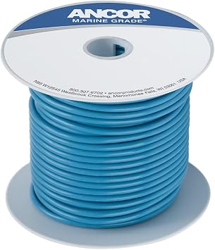 Ancor 103910 Marine Grade Electrical Primary Tinned Copper Boat Wiring 14-Gauge, Light Blue, 100-Feet