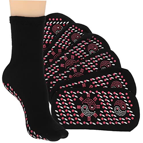 HONMEET 4Pares Calcetines Térmicos de Calcetines Transpirables Calentador de Pies Cómodo Masaje Hombres y Mujeres
