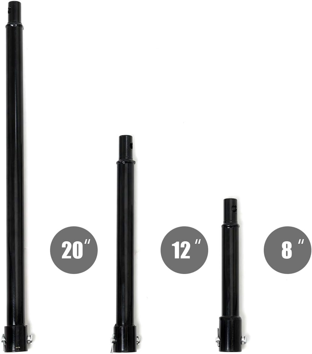XtremepowerUS3 3 Pieces Auger Extension Drill Bits (8", 12", 20" Length) Extension Earth Ice Auger Extension Set Post Hole Digger Replacement Compatible to 3/4" Shaft
