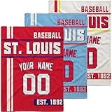 Tiffur St. Louis Blanket Throw Blanket Personalized Name and Number Gifts for Men Women Kids 3 Colors