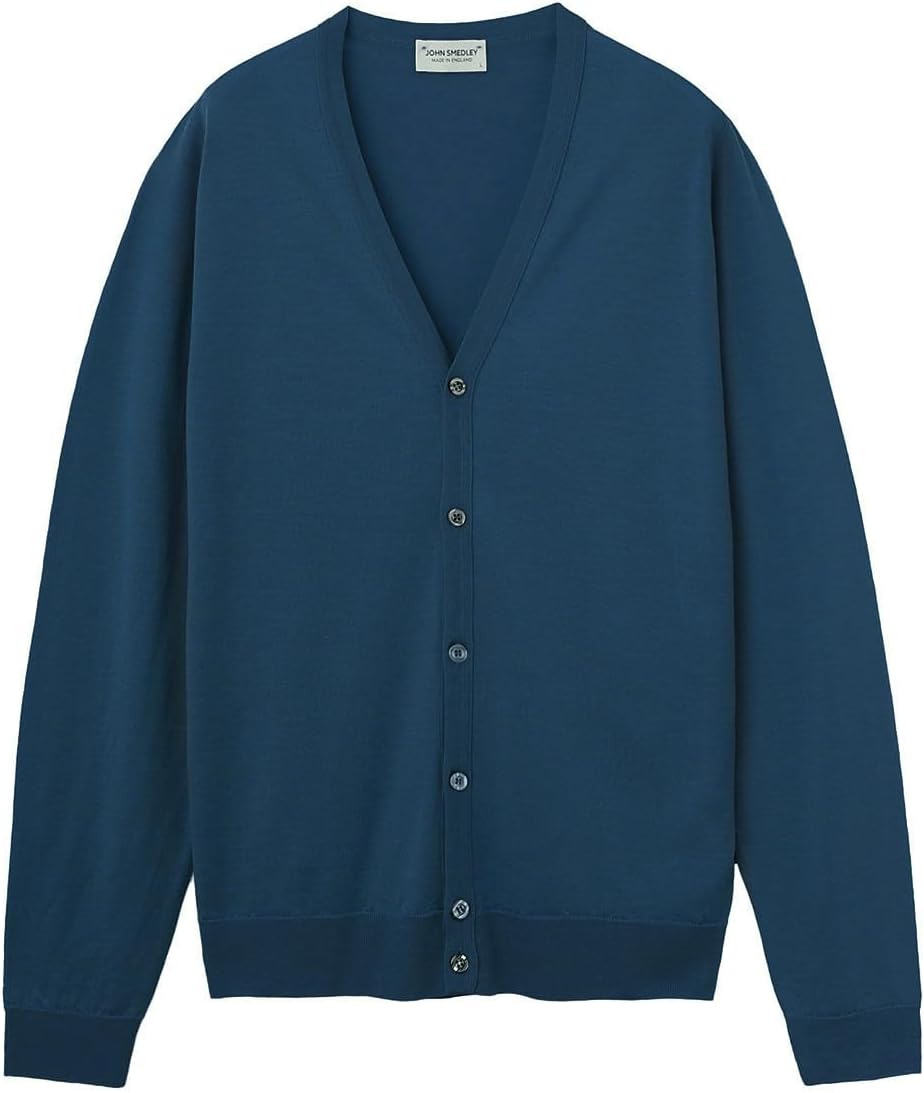 ジョンスメドレー メンズ メリノウールカーディガン ネイビー イギリス製