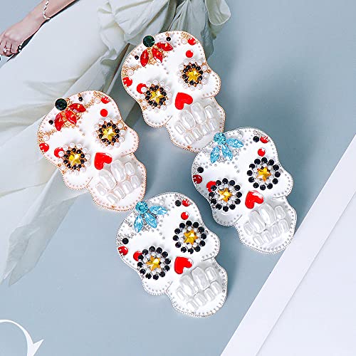 Brincos de Halloween de personalidade para meninas, brincos de esqueleto, brincos de caveira, brinco