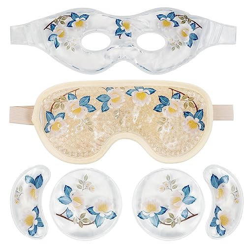 Gel Augenmaske Kühlend 4 Set Kühlmaske Gesicht und Kühlende Augenpads gegen Augenringe, Kopfschmerzen, Geschwollene und Müde Augen Wärme und...