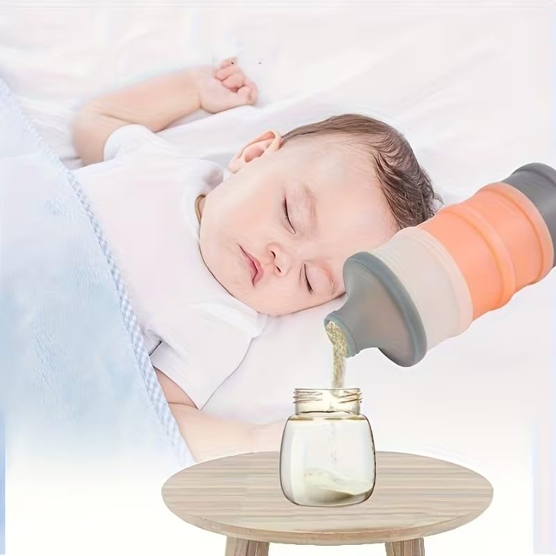 Image of Plastic Baby Formula Container Dispenser On The Go, 5 Compartments Stackable Formula Container for Travel, Baby Milk Powder Kids Snack, Bpa Free Non-Spill Milk Powder Box