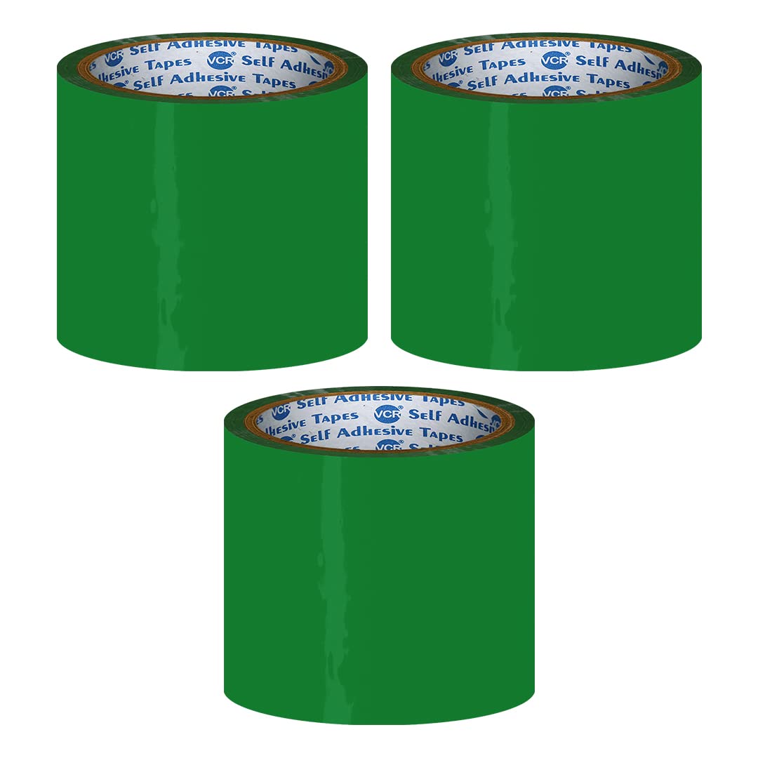 VCR Green Color Tape - 50 Meters in Length - 96mm / 4" Width - 03 Rolls Per Pack - BOPP Self Adhesive Tape for Arts and Craft use, Box Packing, Office and Home use (B07RWXKYFQ) Amazon Price History, Amazon Price Tracker