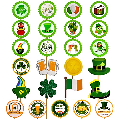 Forseezon St. Patricks Day Cake Toppers Cupcake Toppers Party Favor Kits Shamrock #TOP3