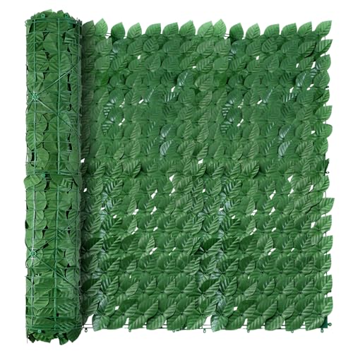 Artificial Ivy Privacy Fence Wall Screen, 39 x 118 in Garden Fake Hanging Plants Vines, Aesthetic...