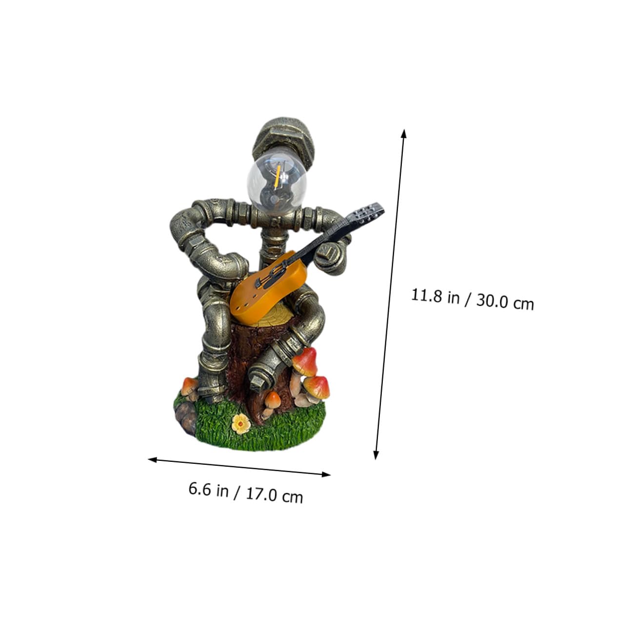 BESTonZON Solarlampe Roboter-statue Aus Kunststoff Garten-dekoration Roboter-ornament Kunststoff-figur Für Außenbereich Solarleuchte Für Rasen