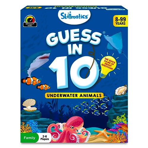 Image of Skillmatics Guess in 10 Underwater Animals, Perfect for Boys, Girls, Kids, and Families Who Love Card Games, Toys, Board Games, Gifts for Ages 8, 9, 10 and Up