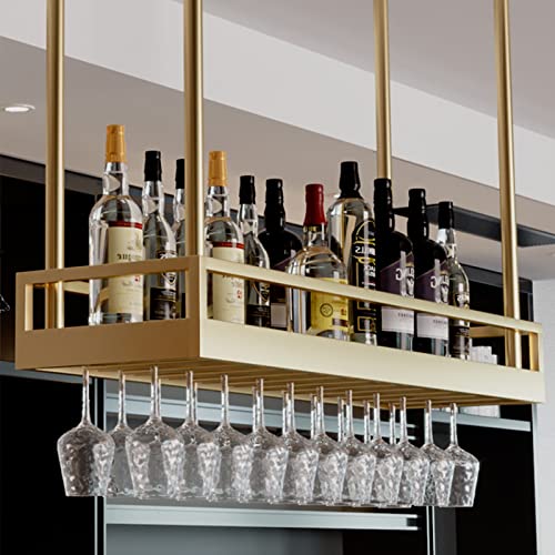 Étagère de décoration de vin suspendue en métal noir au design épuré - 5