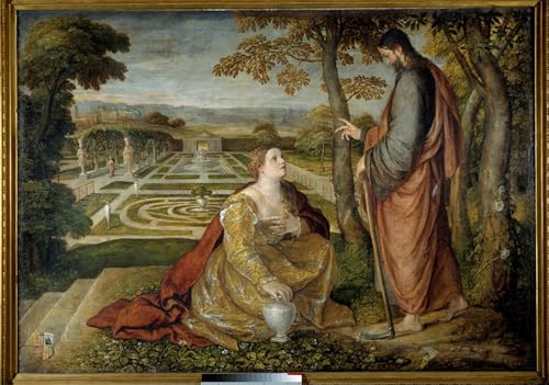 Lienzo decorativo para pared de Cristo y María Magdalena: arte vintage de alta calidad 60x90
