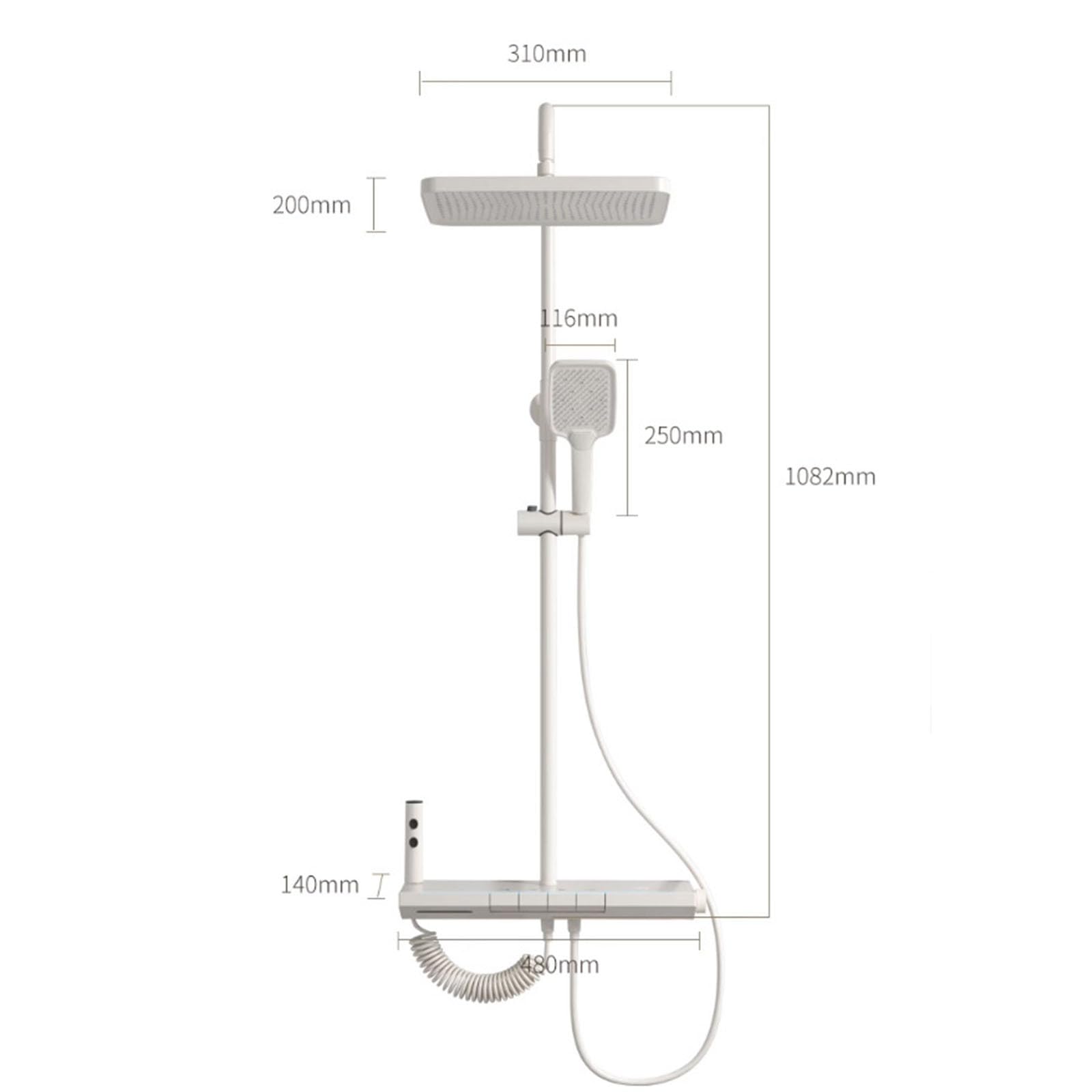 Columna de Ducha Exterior para Pared Piano Blanco